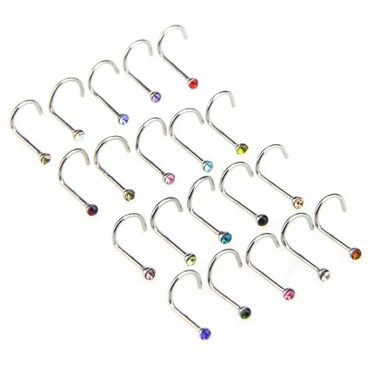 20pcs/lot%20Stainless%20Steel%20Crystal%20Rhinestone%20Nose%20Studs%20Hooks%20Bar%20Pin%20Nose%20Rings%20Body%20Piercing%20Jewelry%20For%20Women%20-%20Image%206