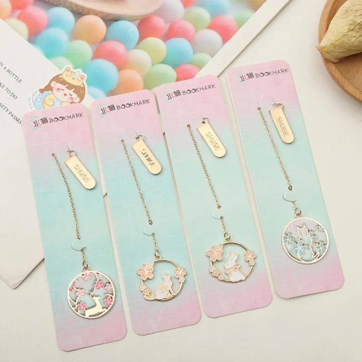 Quirky Student Bookmarker Artistic Alloy Bookmark Creative Alloy Bookmark Small Fresh Book Accessory Unique Metal Bookmark