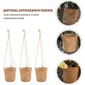 3-Piece Hand-Woven Storage Basket Wicker Hanging Flower Pot Basket Plant Basket Indoor and Outdoor Flower Container. 