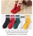 1 Pair Women Socks Set Multicolour Stripped Pattern Fashion Breathable For Female Casual Style Comfortable Socks. 