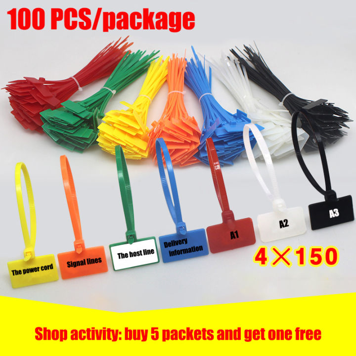 Nylon Binding Band 100 Pcs 4 * 150 Wide Wire Harness Plastic Binding ...