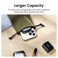 UGREEN Phone Pouch Bag for Mobile Phone Accessories Portable Waterproof Drawstring Protection Earphone Cable Bag-Large size. 