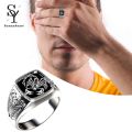 Sunny Creative Alloy Scorpio Relief Men Ring Silver Wedding Band Jewelry Accessory for Anniversary. 