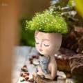 Head Planter Pots Cute Resin Face Flower Pot with Drainage Creative Decorations, Gift for Women, Man, Office and Garden Decor. 