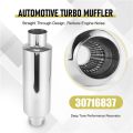 2PCS Car Exhaust Muffler 2.5 Inch Inlet Stainless Steel Universal Resonator 12 Inch Long Performance Muffler. 