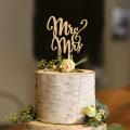 Wooden Cake Topper Love Mr&Mrs Letters Cake Wedding Toppers Engagement Cake Decoration Supplies. 