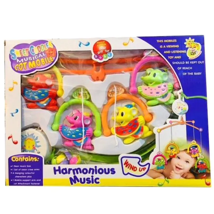 Baby Musical Cot Mobile with Hanging Stand 5 Piece Toys Finning Musical Instruments