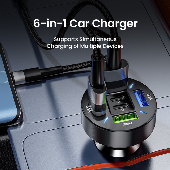 66W%204/6Ports%20USB%20Car%20Charger%20Type%20C%20Fast%20Charging%20PD%20Car%20Chargers%20Adapter%20for%20Iphone%20Xiaomi%20Samsung%20USB%20Type%20C%20Car%20Phone%20Charger%20-%20Image%204