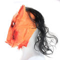 Normal Halloween Creepy Animal Prop Latex Party Unisex Scary Pig Head Mask+Hair Cosplay. 