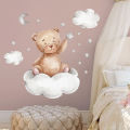 Cartoon Bear Cloud Wall Stickers for Kids Rooms Baby Boys Girls Room Bedroom Decor Nursery Wallpaper Star Kids Room Decoaration. 