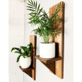 Mr Wood- Modern & Stylish Wooden Wall Rack/ Wall Mount Plants Rack/ Solid Wood Candels Holder. 