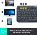 100% Genuine Logitech K380 Multi-Device Bluetooth Keyboard – Windows, Apple, Chrome OS, Android, iPad, iPhone, Apple TV Compatible – with Flow Cross-Computer Control and Easy-Switch up to 3 Devices. 