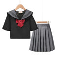 Suit jk Sailor Suit Genuine Basic Style College Style Two Uniform Japanese Orthodox Gray Full Set Uniform Dress. 