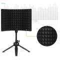 Foldable Compact Microphone Isolation Shield with Tripod Stand, Studio Mic Sound. 
