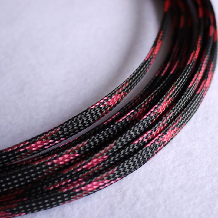 1-50M Cable Sleeves Black Pink Snakeskin Mesh Wire Protecting Nylon Tight PET Expandable Insulation Sheathing Braided Sleeves