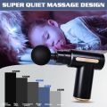 Mini Massage Gun, Muscle Massager, Portable Handheld Massager with 6 Speeds, USB C Charging Port and 4 Massage Heads, 40 dB Ultra Quiet Massage Gun (Black). 