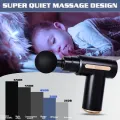 Mini Massage Gun, Muscle Massager, Portable Handheld Massager with 6 Speeds, USB C Charging Port and 4 Massage Heads, 40 dB Ultra Quiet Massage Gun (Black). 
