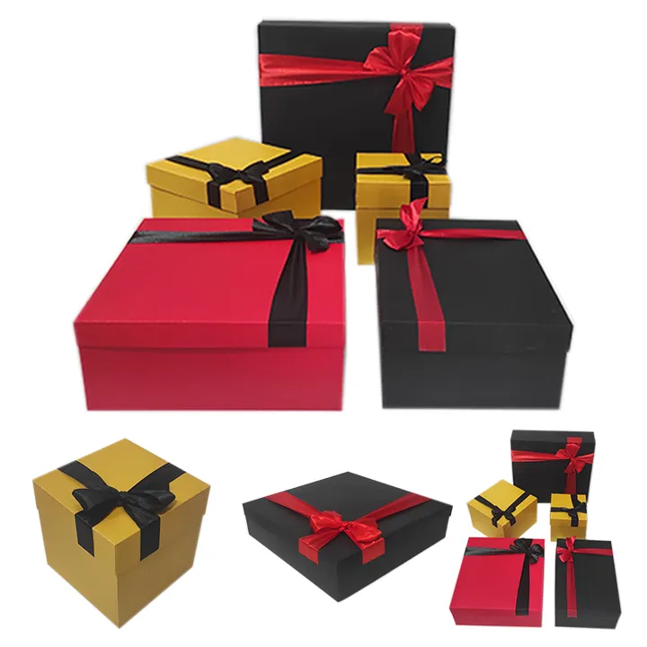 Empty Color Gift Box Craft Box Packaging Box Gift boxes With Ribbon ...