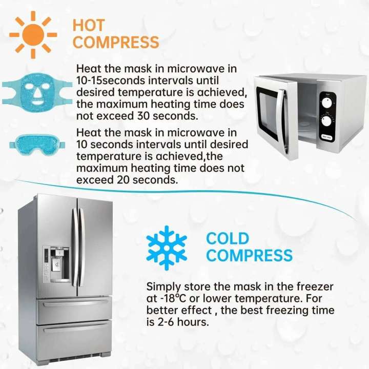 Cold Compression Face Cooling Facial Hot Compress Pack Gel Beads Cold Face Eye Mask Ice Pack ...