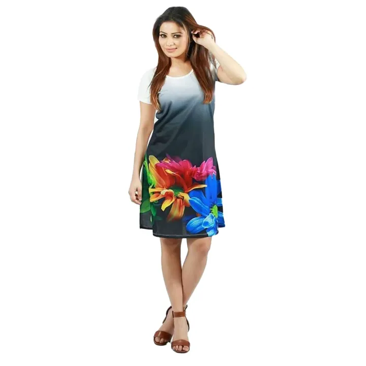 Privi Fashion Knit Print Dress for Women