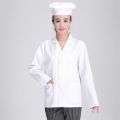 Chef Kitchen Breathable Short Sleeve Chef Uniform White Canteen Kindergarten School Staff Female Summer Long-Sleeve Work Clothes. 