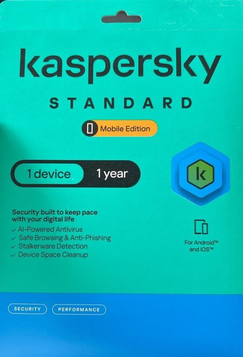 Kaspersky Standard Mobile Security 2026 (1 Year, 1 Device) [Android/iOS ...