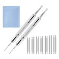 Watch Strap Removal Tool Kit with Spring Bar Tool Watch Cleaning Cloth Link Removal Pin Remover Kit for Strap Adjustment. 