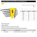 Stanley 7Pcs/Set Imperial Hex Set Wrenches Allen Key Complete Kit Inches 1/16 5/16 3/32 1/8 5/32 3/16 1/4 American Brand. 
