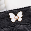 4Pcs Pearl Butterfly Jeans Button Adjustable Clips For Pant Skirts Waist Tightener Buckle Snap Button Adjuster Pants Pins Cuilei. 