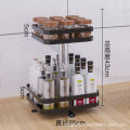 2 layer rotatable spice rack, kitchen spice rack, 2 Tier spice rack, Square shape spice rack. 