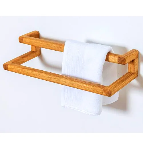 Mr Wood Modern Towel Rack Teak Wood Towel Bar Wooden Towel Bar for Bathroom Simplest Towel Rack Towel Rails Daraz.lk