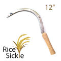 Farming rice harvesting knife long handle grass weeding grain agricultural hand tool. 