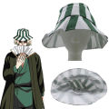 Anime Bleach Urahara Kisuke Hat Cosplay Unisex Dome Green White Striped Fisherman Cap Sunhat Costumes Accessories. 