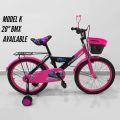 ACCESS BMX Kids Bicycle Model K Pink Color 20 Inch for Age 7 and Above with Front Basket and Rear Carrier Bicycle Accessories. 