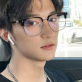 LouisWill Men TR90 Non-Prescription Glasses Anti Blue Light Flat Mirror Eyewear Can Be Paired With Myopia Gasses Half Frame Design Outdoor Travel Men Trendy. 