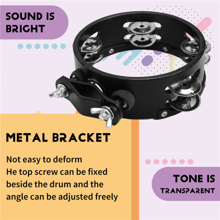 Drum Circle Double Row Rattle Drum Rings Tambourine Drum Tamborine ...