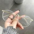 Anti-blue light  Vintage glasses Elegant Transparent  Vintage Oval frame sunglasses UV400 protection Flat mirror Anti-blue light eyeglasses for Outdoor activities  Summer fashion  Eye protection  Computer use  Women's fashion. 