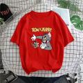 Cat And MouseTT-shirt Men's Tom Jerry Cartoon Cartoon Short Sleeve Cotton Youth Student Couple Summer Wear. 