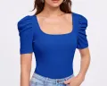 Women's Casual Square Neck and Puff Sleeves Stylish Top. 
