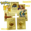 pokemon cards golden Pokemon Cards Metal Gold Silver Vmax GX Card Box Mewtwo Pikachu Rare Collection Battle Trainer Card Children Toys Birthday GiftsParty Games Crafts. 