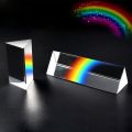 25*25*80mm Triangular Prism BK7 Optical Prisms Glass Physics Teaching Refracted Light Spectrum Rainbow Children Students Present. 