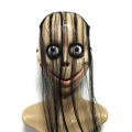 New Halloween Horror With Long Hair Mo Mo Mask Funny Mask V-Shaped Mouth Mask With Hair Female Ghost Mask Roleplay Mo Mask Masks. 