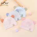 Soft Cotton Newborn Hat Cute Cartoon Bear Ear Baby Beanie Solid Color Infant Boy Girls Bonnet Cap Spring Summer. 