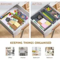 8Pcs 3-Size Multpurpose Portable Desk Drawer Organizer Trays Durable Plastic Interlocking Storage Boxes Dividers Household Office Supplies. 