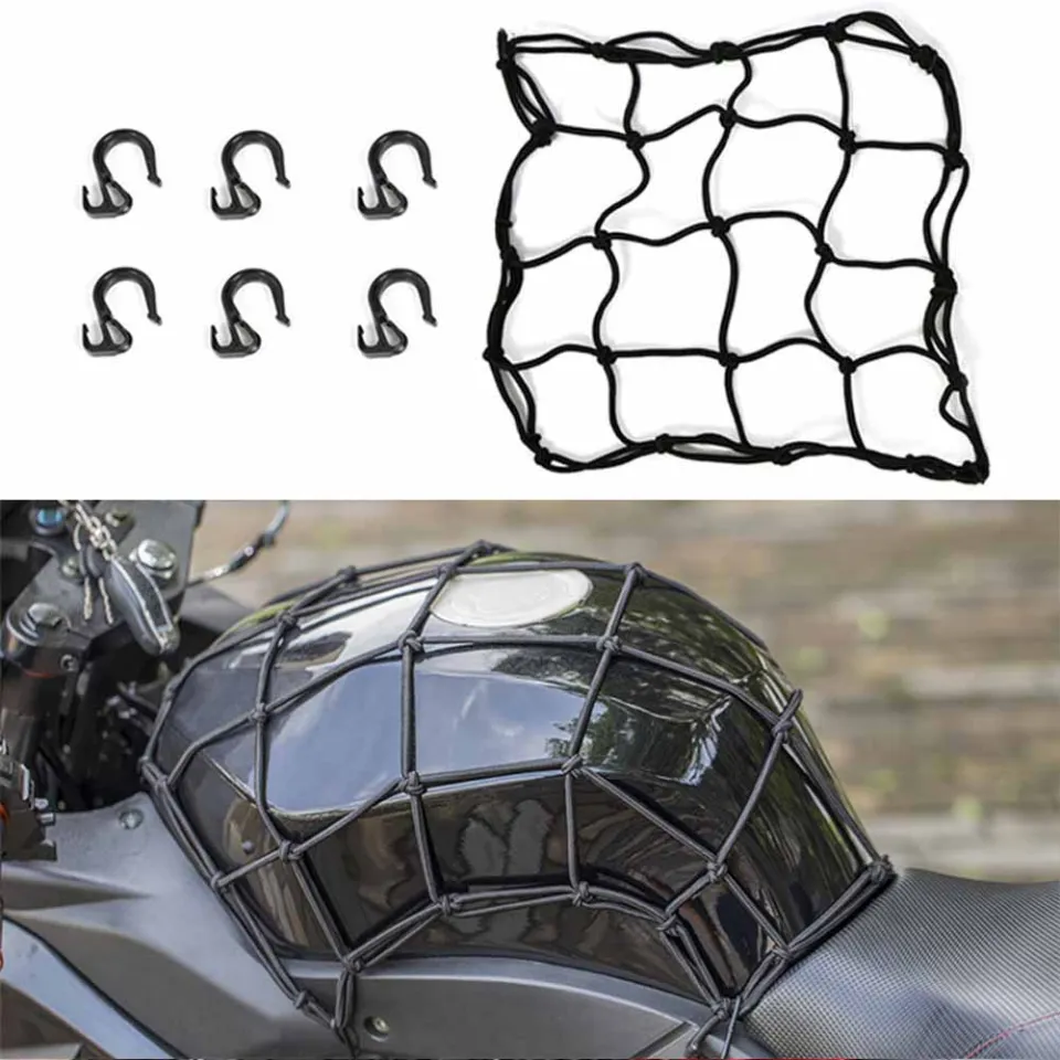 Motorcycle Cargo Net,2 Pcs Helmet Nets Motorbike Luggage Bungee Nets With 6 Pcs Hooksluggage Net For Motorcycles Bikes And Atvsblack 40 Cm~p104682648
