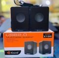 Kisonli K-100 Multimedia Speaker 1 Pair USB Small Speakers Wired Computer Cute Little Shaped Mini USB Powerful Stereo Speaker for Smart Phone Laptop Desktop. 