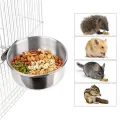 Pet Stainless Steel Food Water Bowl Bird Feeder Crate Cage AU 10/12/14cm Parrot. 
