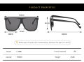 New Fashion Large Frame Sunglasses Multi-colored Large Rim Glasses Hundred Match Sunglasses Female. 