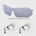 Outdoor Cycling Googles Windproof Dustproof Polarized Sunglasses  Frame Color:Single glasses set - black (glass case + cloth + glasses rope). 