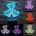 New I LOVE YOU 3D Lamp Creative 3 Colors Night Lights Novelty Illusion Night Lamp Illusion Table Lamp For Home Decorative Light. 
